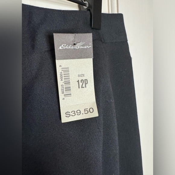 Eddie Bauer NWT Wool Blend Black Wide Leg Stretch Dress Pants Size 12P - Picture 9 of 12